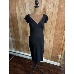 T‎ by Tadashi Black Bandage Sheath Dress Off Shoulder Women's Size S
